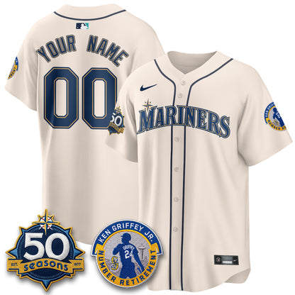 Seattle Mariners Ken Griffey Jr. Patch Vapor Premier Limited Custom Jersey - All Stitched