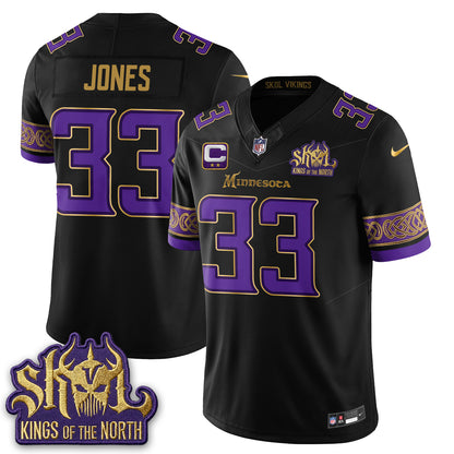 Minnesota Vikings Fangear Edition Warrior Skol Patch Vapor Jersey - Stitched