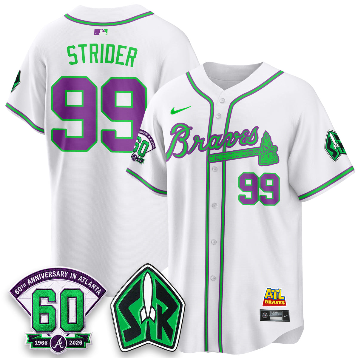 Atlanta Braves 60th Anniversary Space Ranger Edition Vapor Limited Jersey - All Stitched