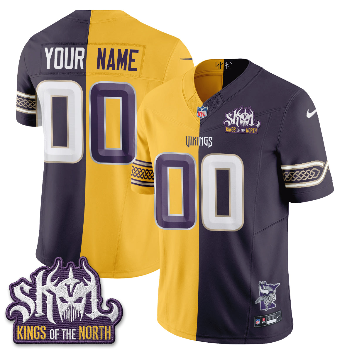 Minnesota Vikings 2026 Rivalries Split V2 Vapor Custom Jersey - Stitched