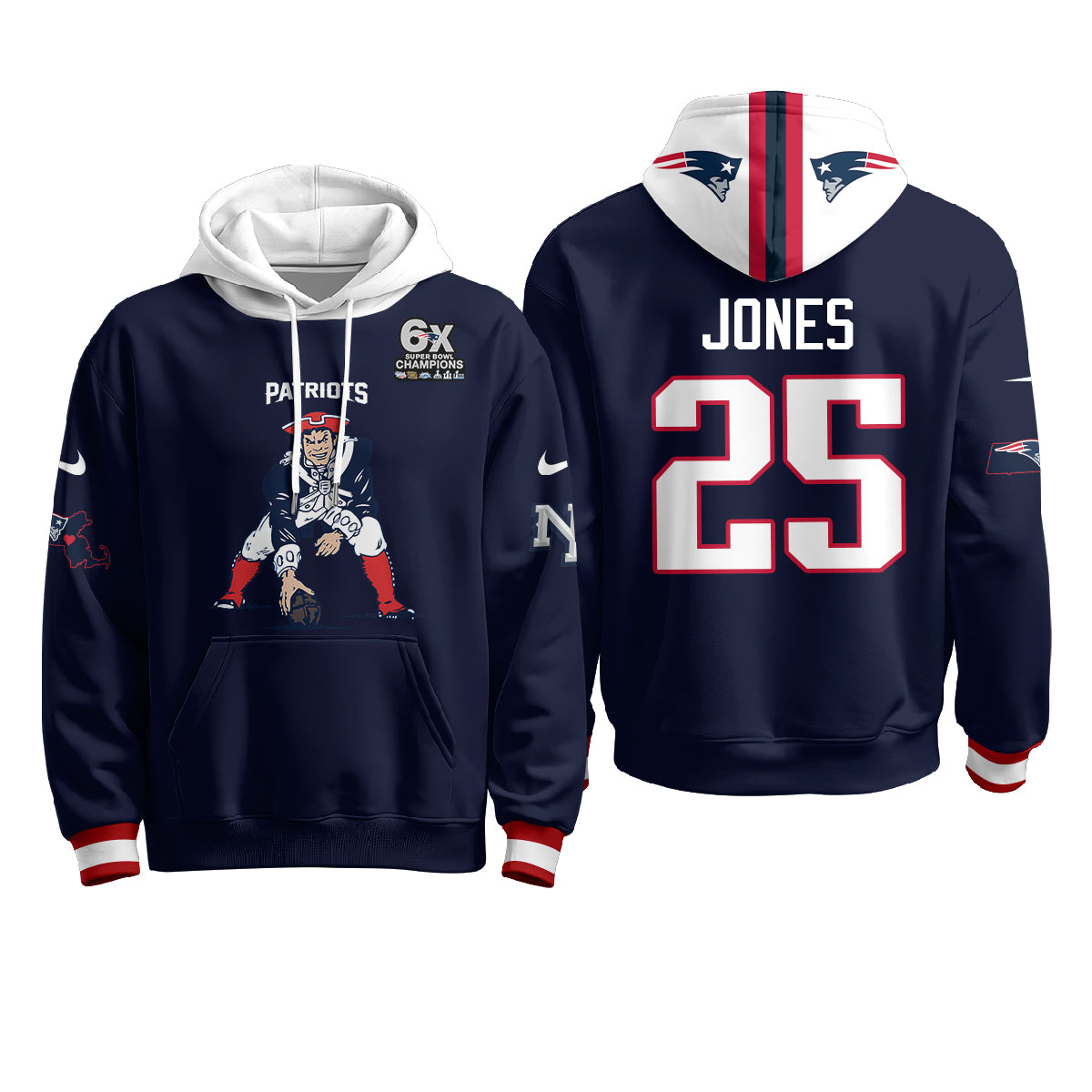 New England Patriots Minuteman Edition Hoodie - Stitched