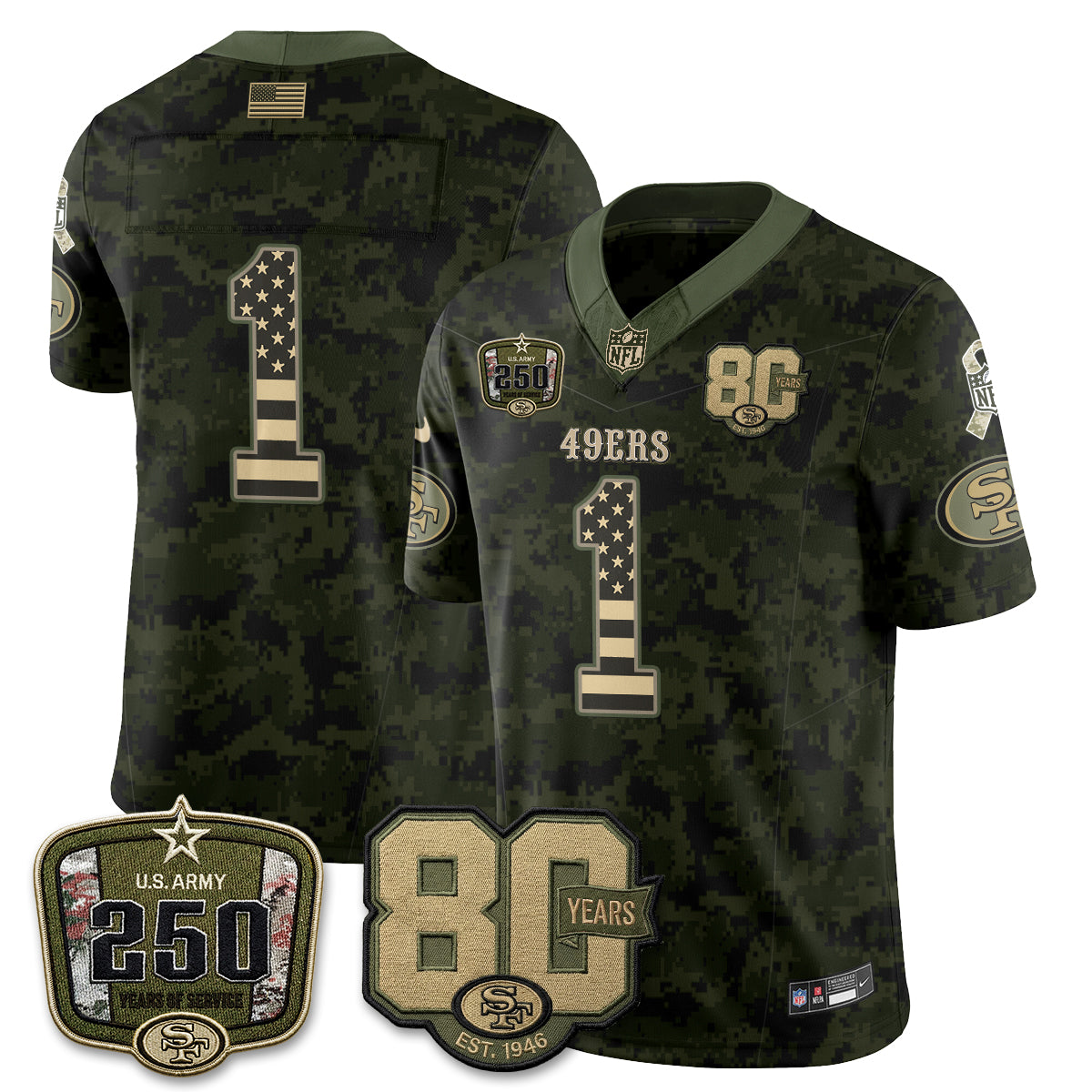 San Francisco 49ers 2026 Salute to Service Edition Vapor Jersey V2- Stitched-NQD