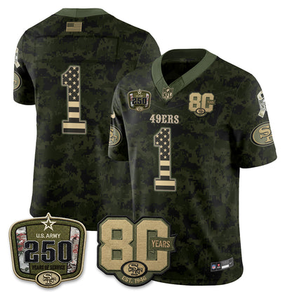 San Francisco 49ers 2026 Salute to Service Edition Vapor Jersey V2- Stitched-NQD