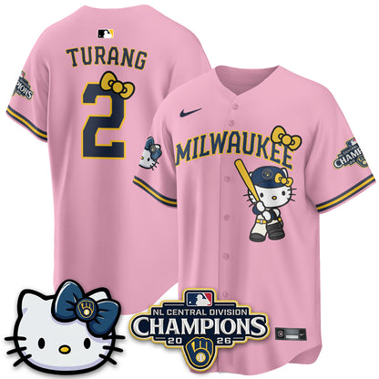 Milwaukee Brewers NL Central Champs x Meow KT Vapor Jersey - Stitched