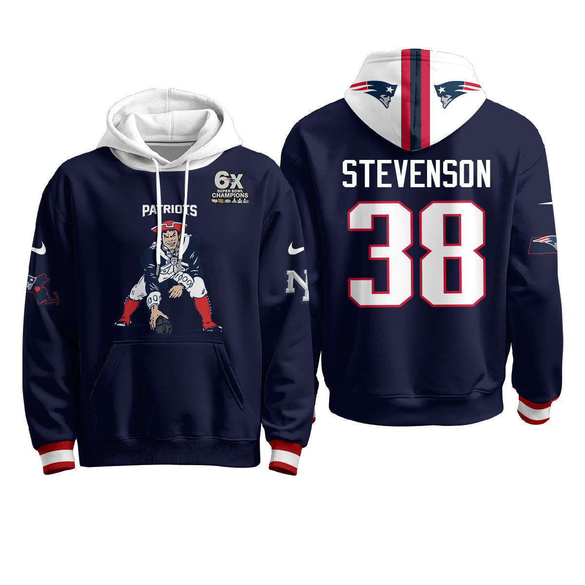 New England Patriots Minuteman Edition Hoodie - Stitched