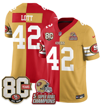 San Francisco 49ers Split Style Vapor Jersey - Stitched