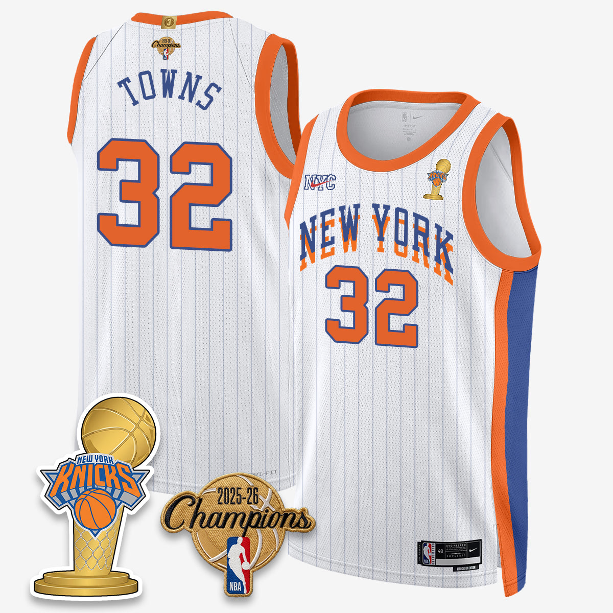 New York Knicks 2026 Basketball Champions Vapor Jersey - Stitched
