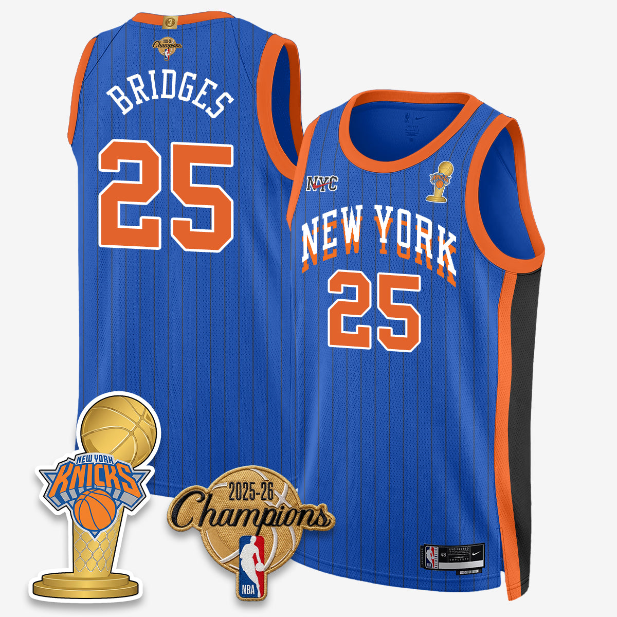 New York Knicks 2026 Basketball Champions Vapor Jersey - Stitched