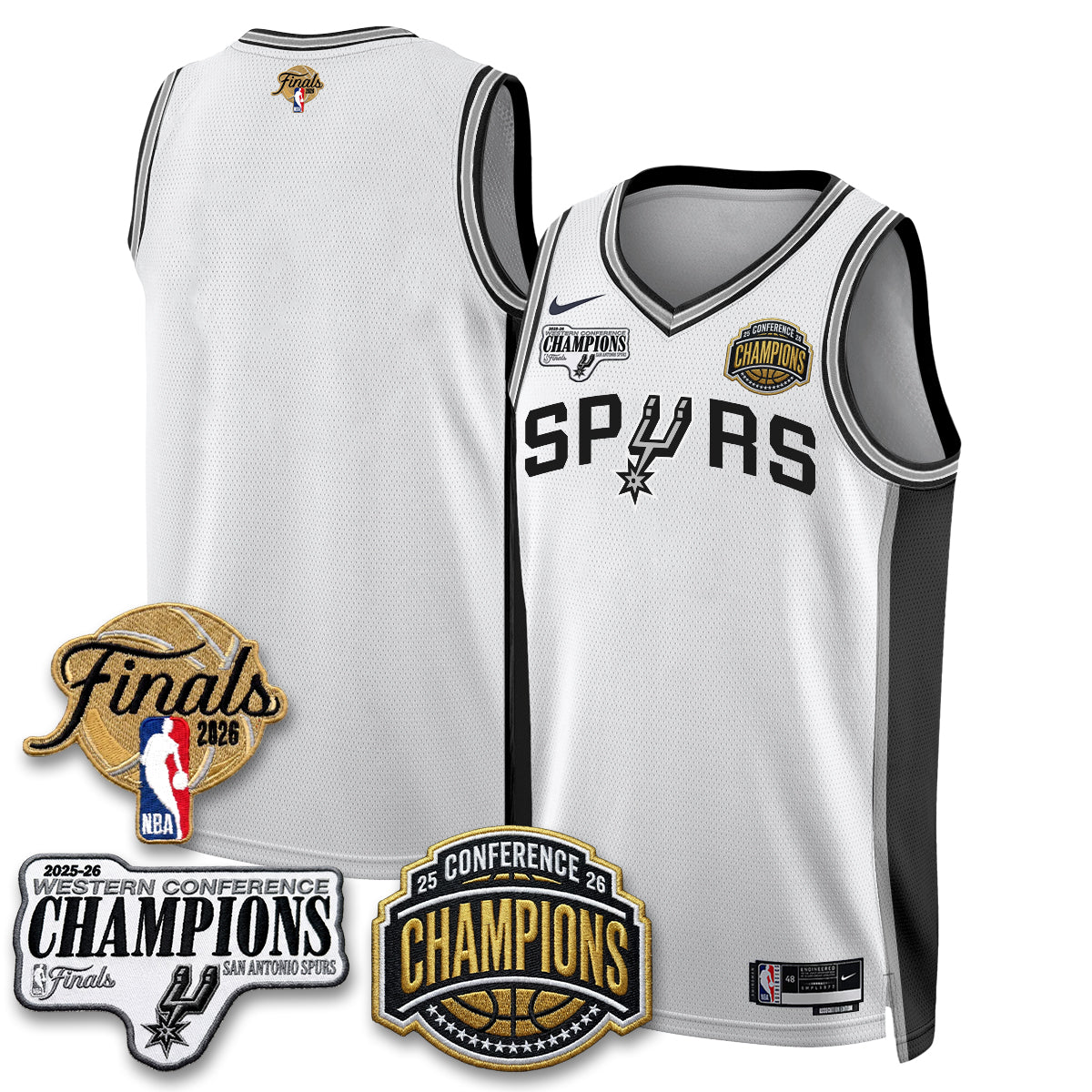 San Antonio Spurs 2026 NBA Western Conference Champions Vapor Jersey - Stitched