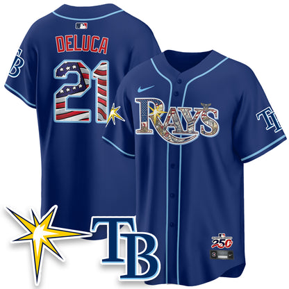 Tampa Bay Rays Independence Day USA 2026 Vapor Limited Jersey - Stitched