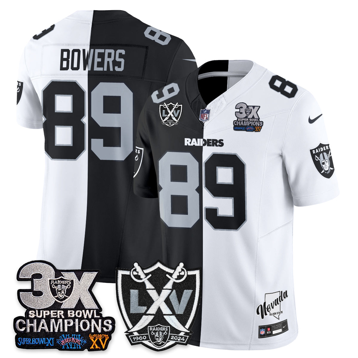 Las Vegas Raiders Split Edition Vapor Jersey V2- Stitched