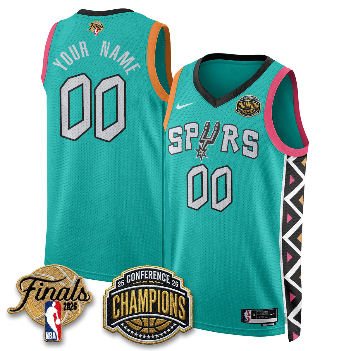 San Antonio Spurs 2026 NBA Western Conference Champions Vapor City Edition Custom Jersey - Stitched