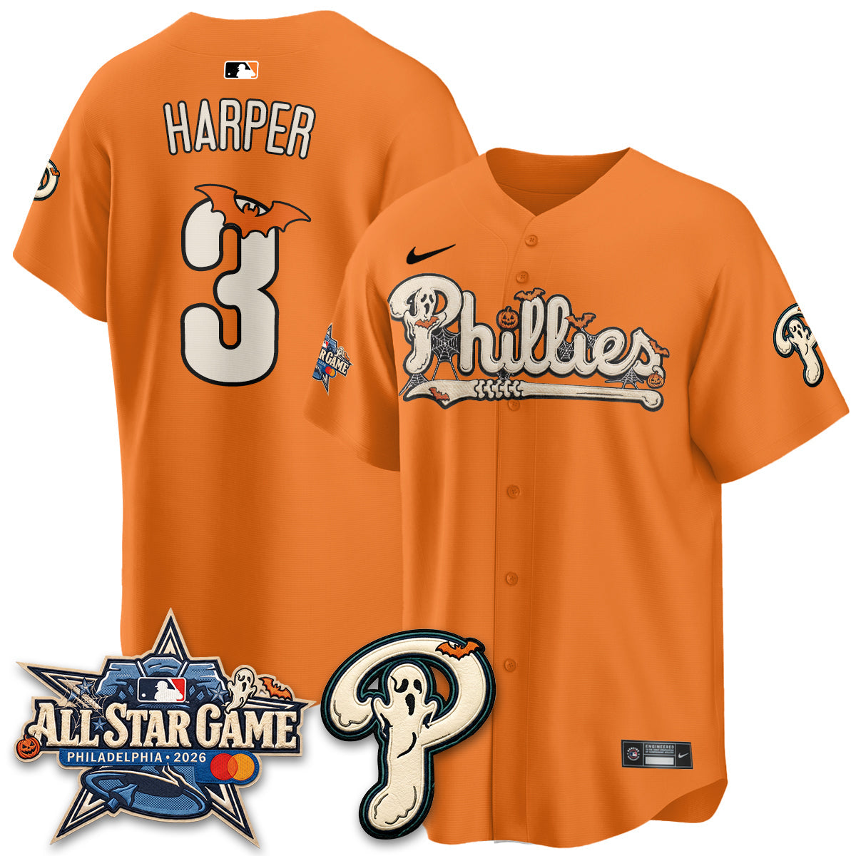 Philadelphia Phillies Halloween 2026 Vapor Limited Jersey - Stitched