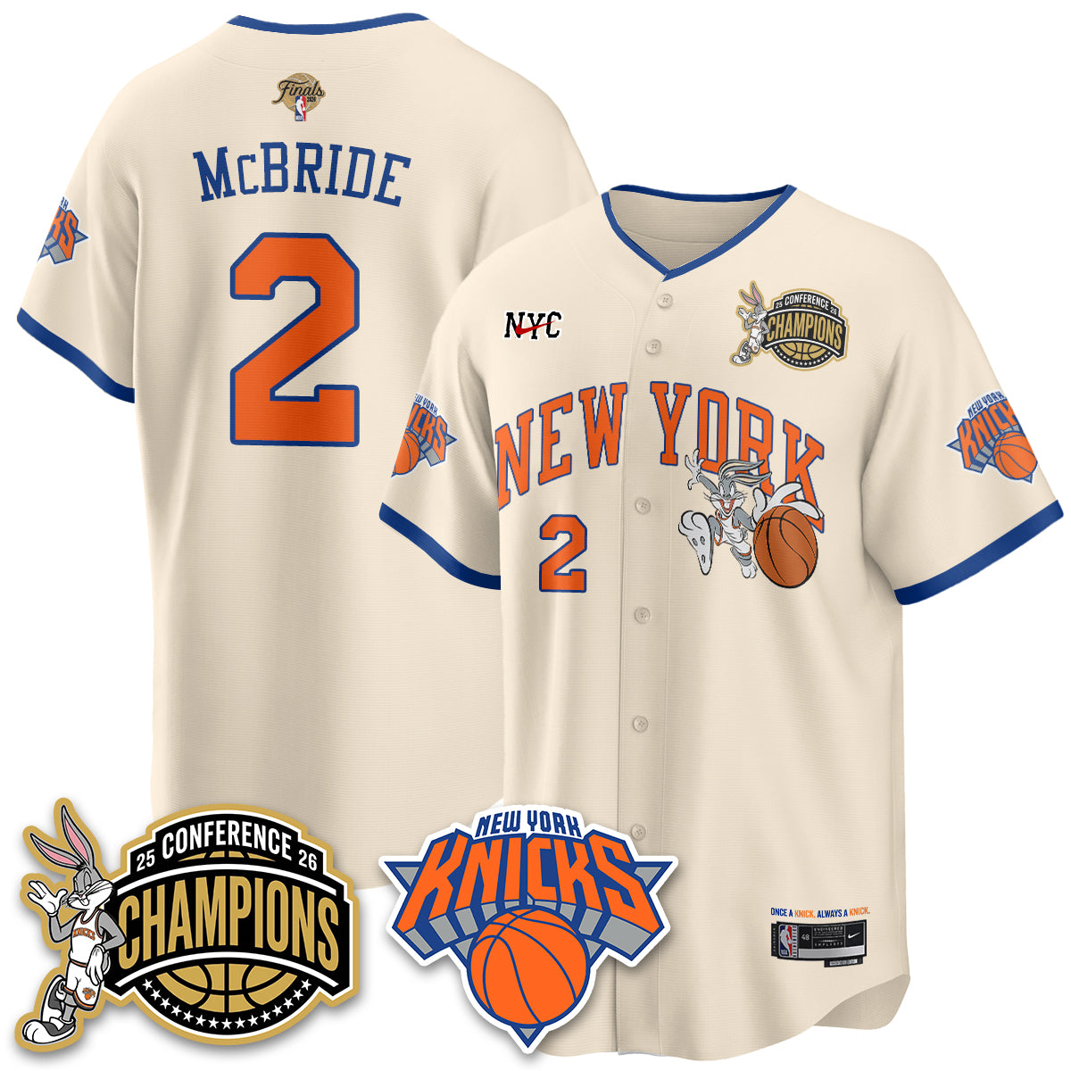 New York Knicks 2026 NBA Finals x Bunny Vapor Jersey V2- Stitched