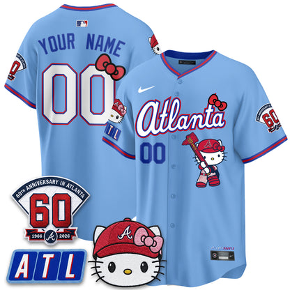 Atlanta Braves x Meow KT 2026 Vapor Limited Custom Jersey - All Stitched
