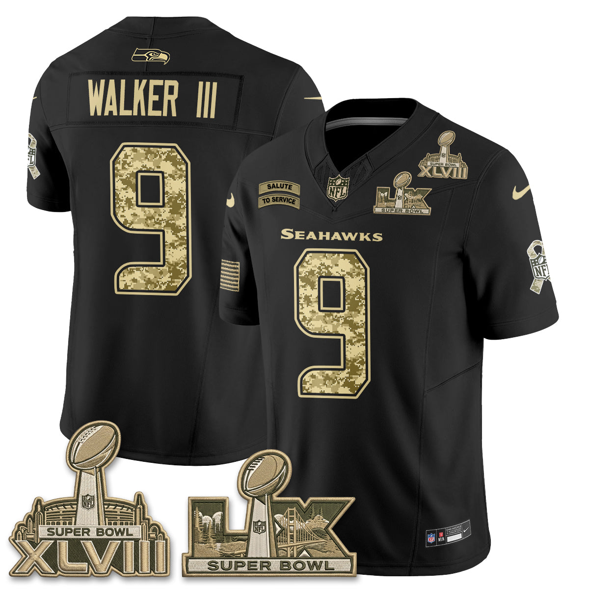 Seattle Seahawks 2026 Salute to Service V2 Vapor Jersey - Stitched