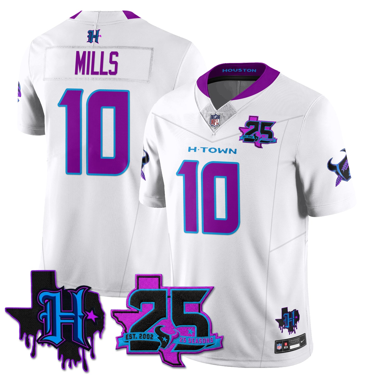 Houston Texans 25th Seasons in 2026 DJ Screw Vapor Limited Jersey - All Stitched