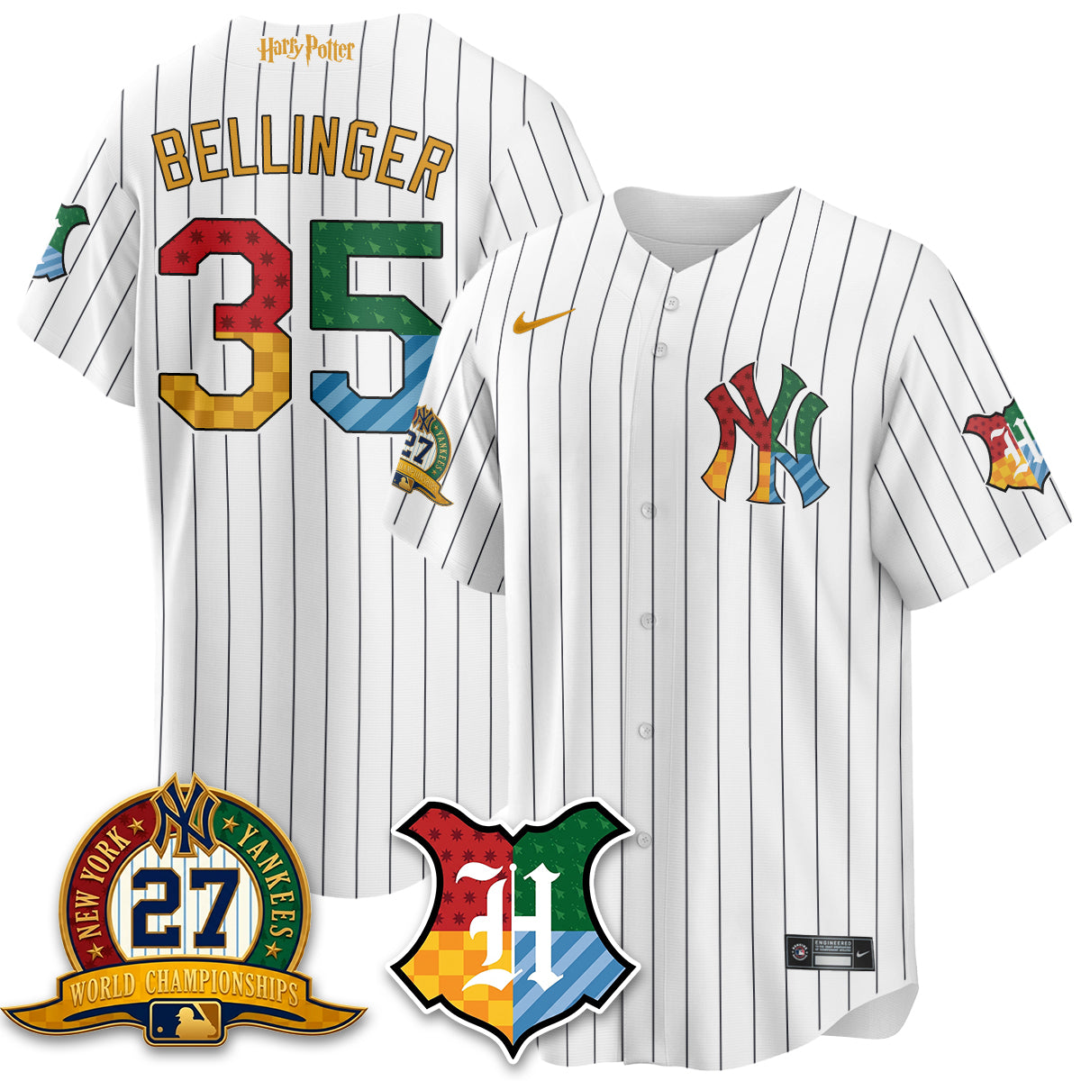 New York Yankees x "The Lightning Bolt Wizard" Edition Vapor Jersey- Stitched