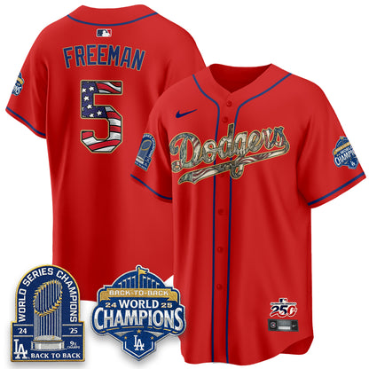 Los Angeles Dodgers 2026 Independence Day USA Vapor Limited Jersey - Stitched