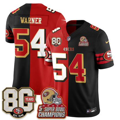 San Francisco 49ers Split Style Vapor Jersey - Stitched