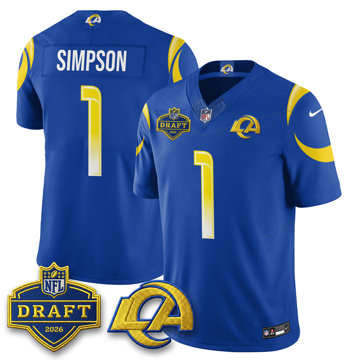 Los Angeles Rams 2026 NFL Draft Jersey - All Stitched