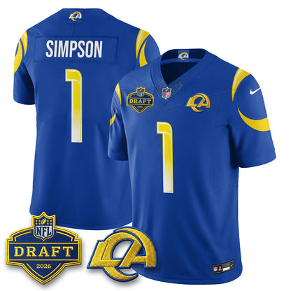 Los Angeles Rams 2026 NFL Draft Jersey - All Stitched