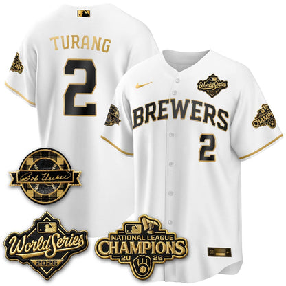 MIL 2026 NL Champions - Bob Uecker Patch Vapor Jersey - Stitched-NQD.