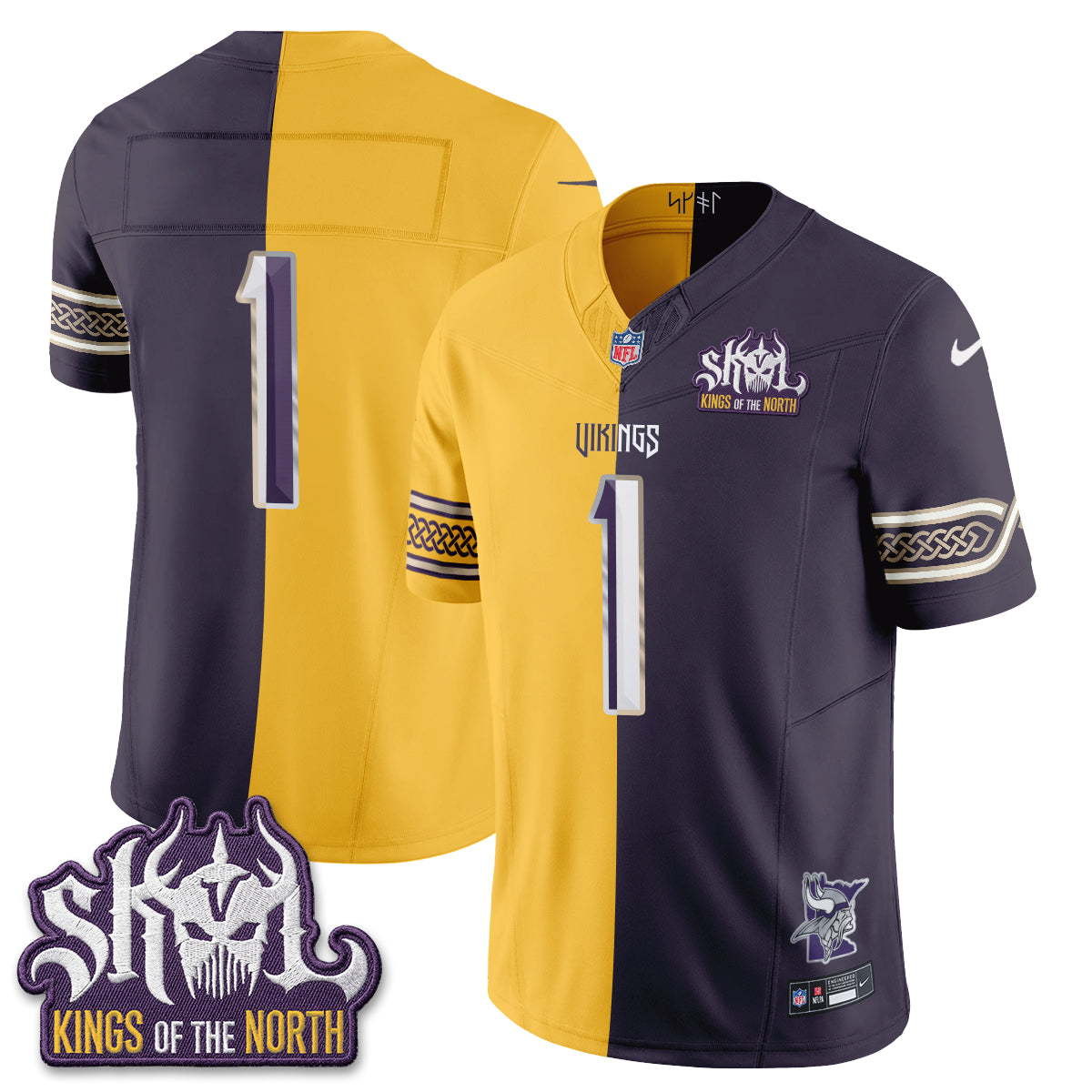 Minnesota Vikings 2026 Rivalries Split V2 Vapor Jersey - Stitched