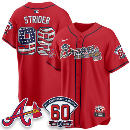 Atlanta Braves 2026 Independence Day USA Vapor Limited Jersey - Stitched
