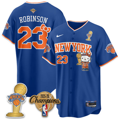 New York Knicks 2026 NBA Champions x Meow Kitty Vapor Jersey - Stitched
