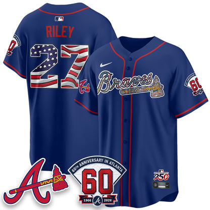 Atlanta Braves 2026 Independence Day USA Vapor Limited Jersey - Stitched