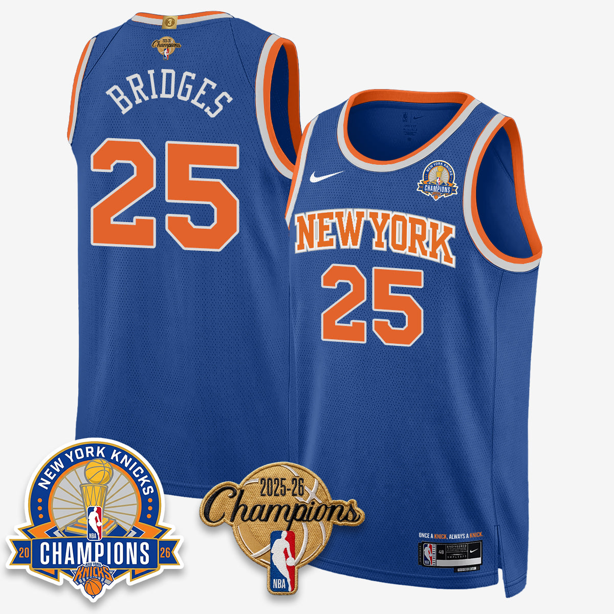 New York Knicks 2026 Basketball Champions Gold Edition Vapor Jersey- Stitched