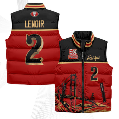 San Francisco 49ers Faithful Puffer Vest - Printed