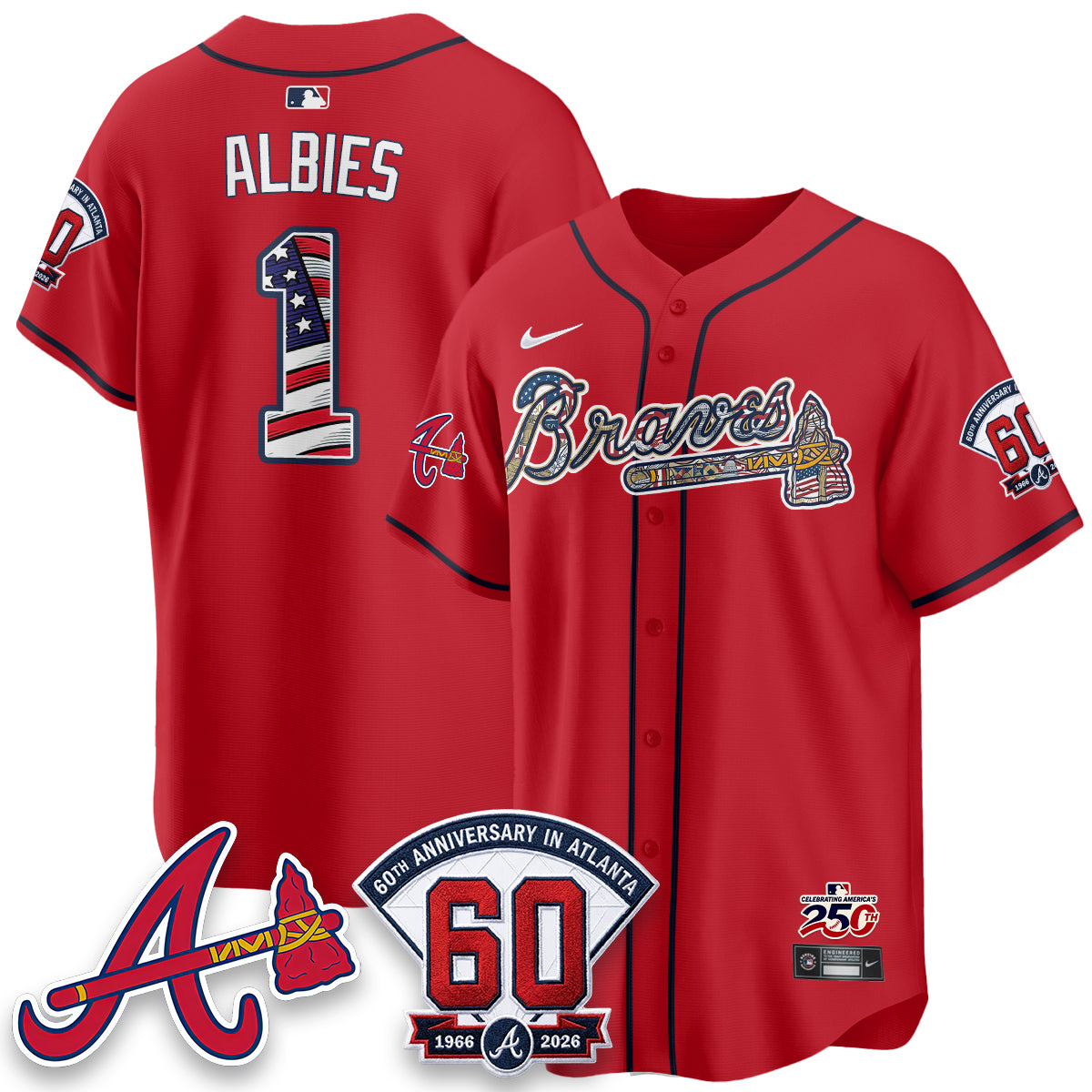 Atlanta Braves 2026 Independence Day USA Vapor Limited Jersey - Stitched