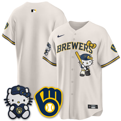 Milwaukee Brewers Meow KT Night Vapor Limited Jersey - Stitched