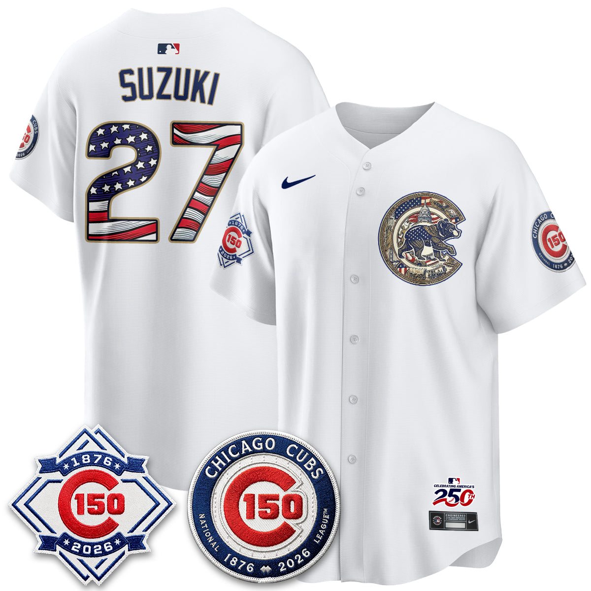 Chicago Cubs 2026 Independence Day USA Vapor Limited Jersey - Stitched