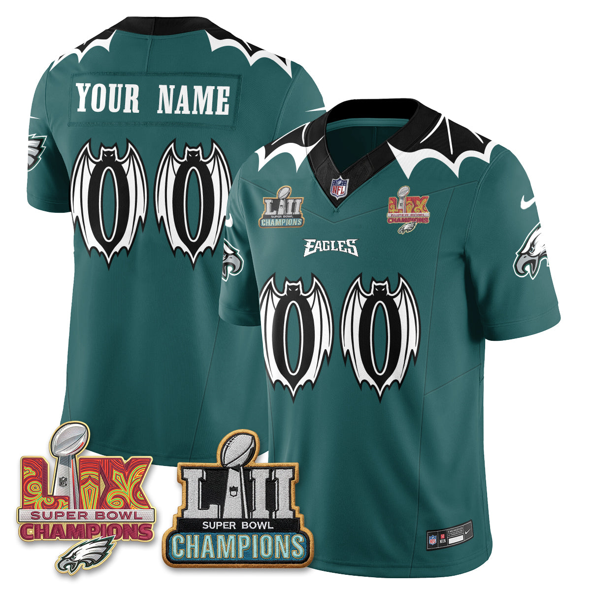 Philadelphia Eagles x Bat Edition Vapor Custom Jersey - Stitched-NQD