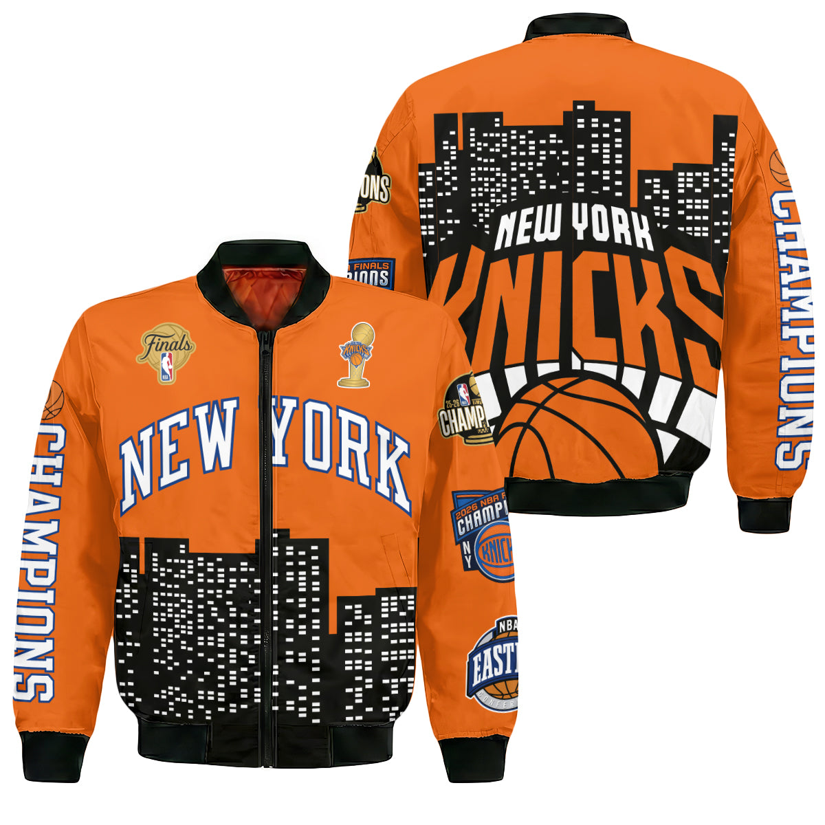 New York Knicks 2026 NBA Finals Champions Limited Edition Bomber Jacket V2 - Printed