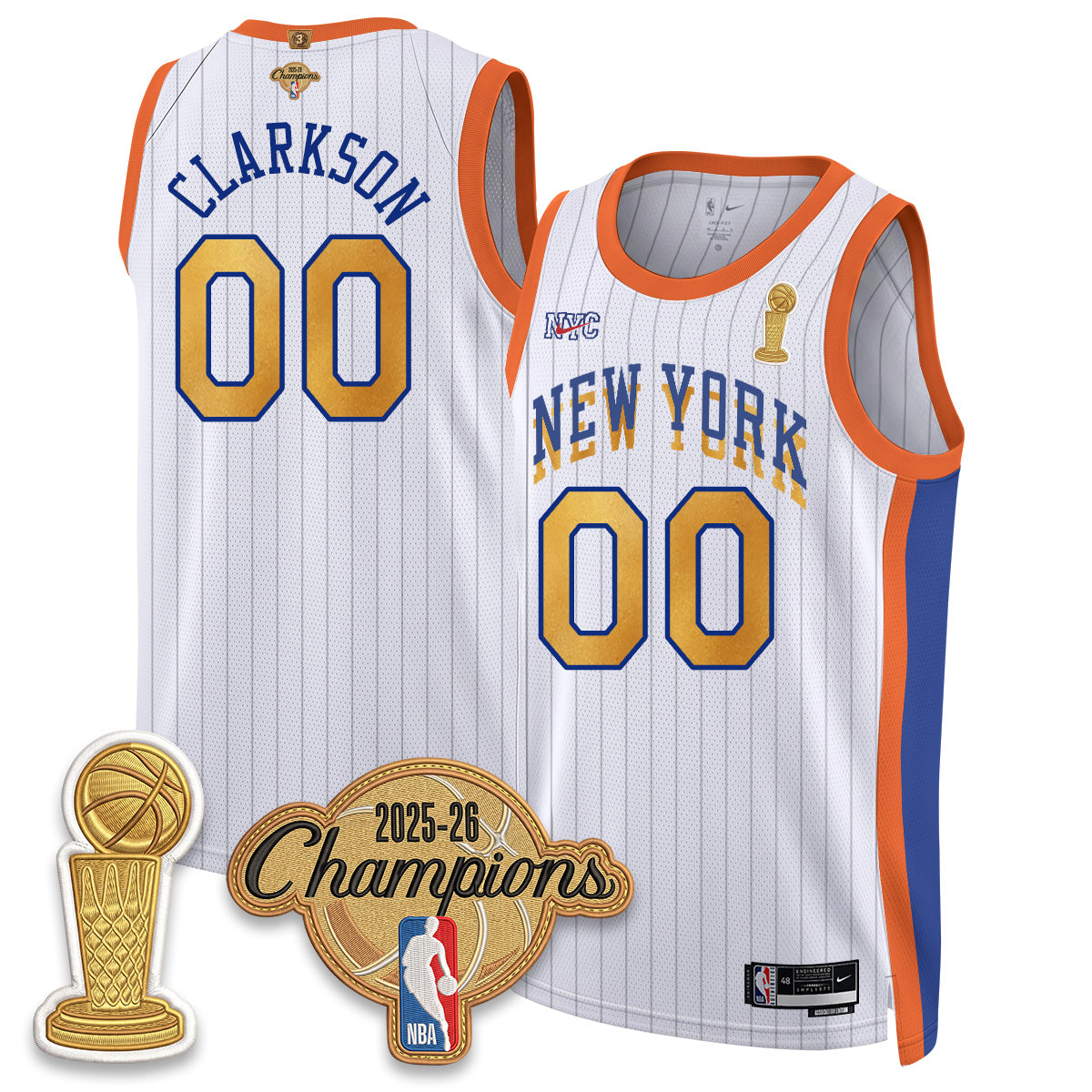 New York Knicks Champions Night Vapor Jersey - Stitched-NQD