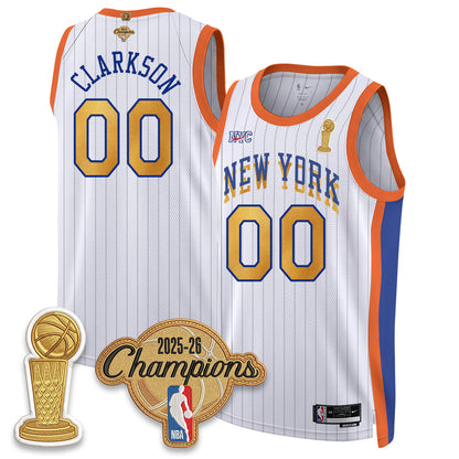New York Knicks Champions Night Vapor Jersey - Stitched-NQD