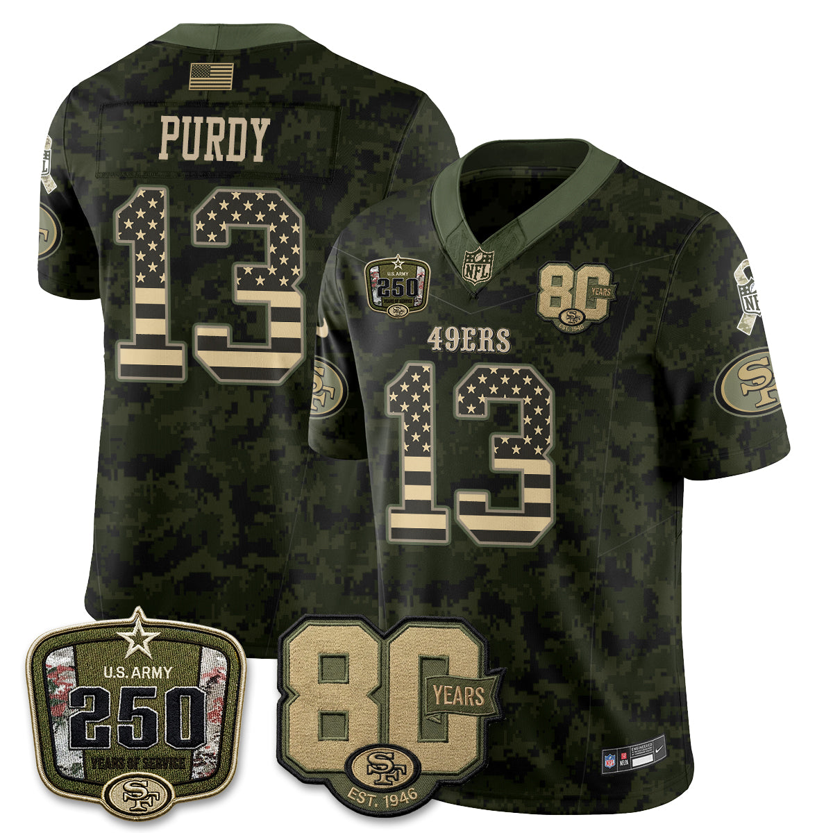 San Francisco 49ers 2026 Salute to Service Edition Vapor Jersey V2- Stitched-NQD