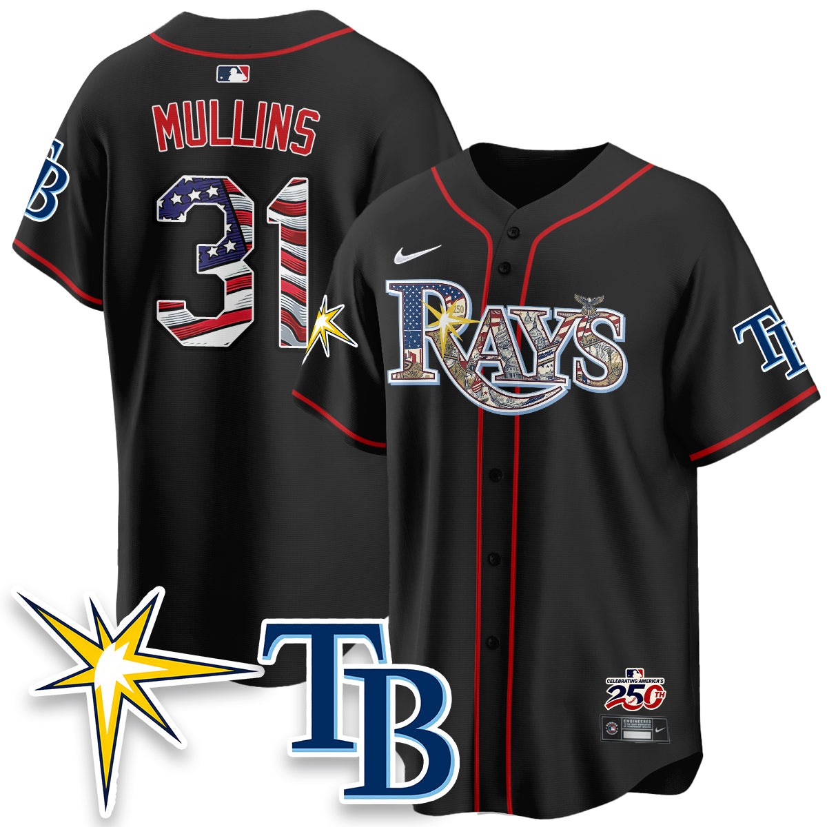 Tampa Bay Rays Independence Day USA 2026 Vapor Limited Jersey - Stitched