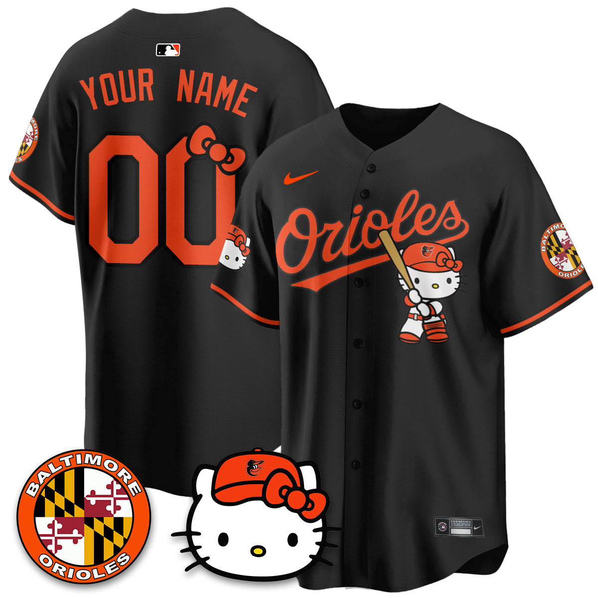 Baltimore Orioles x Meow Kitty Vapor Premier Limited Custom Jersey - Stitched