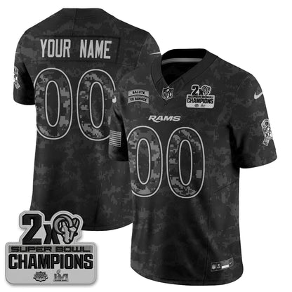 Los Angeles Rams 2026 Salute To Service Vapor Custom Jersey V2- Stitched