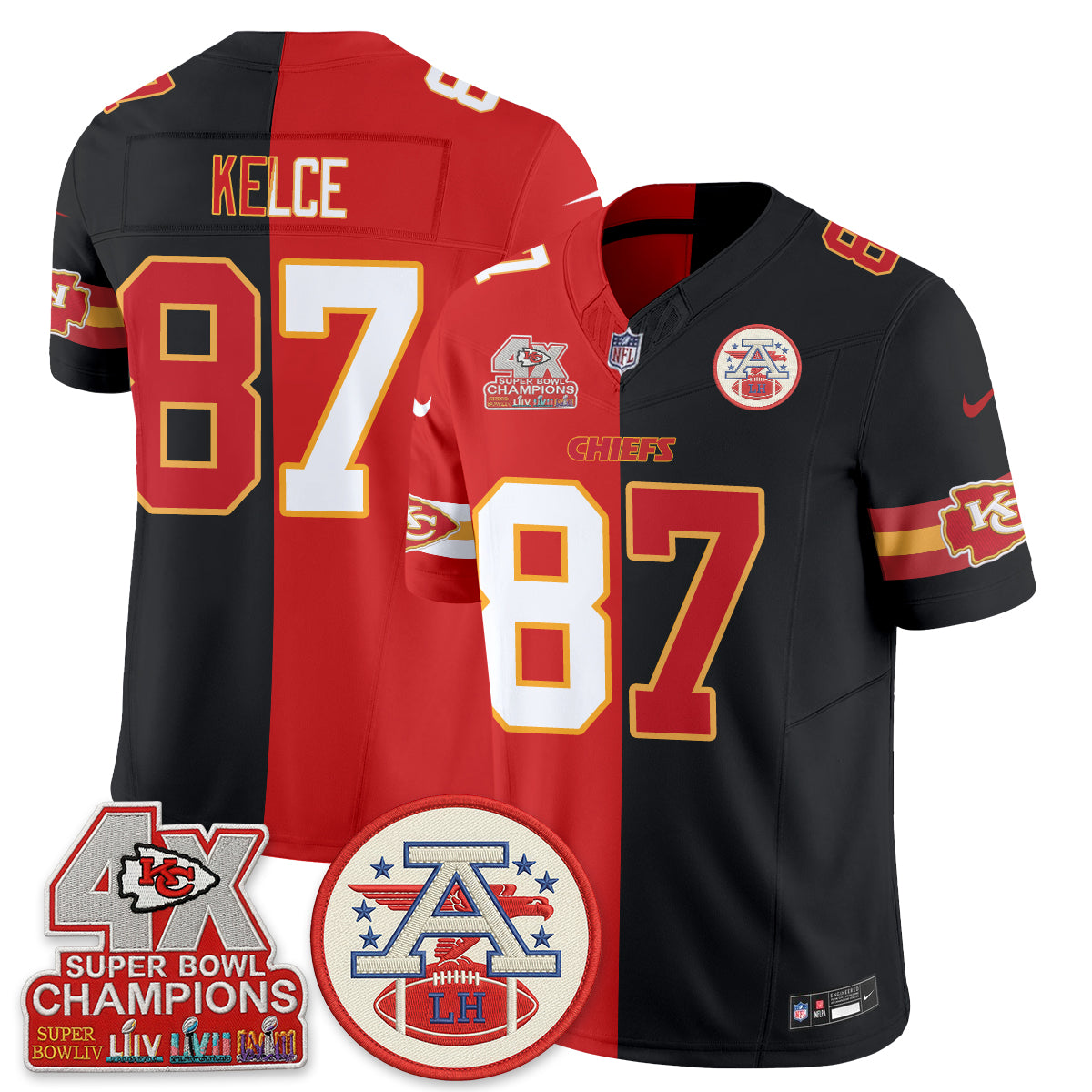 Kansas City Chiefs Split Edition Vapor Jersey - Stitched