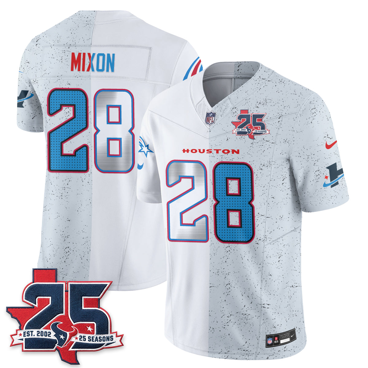 Houston Texans Fan Gear Split Vapor Jersey - Stitched
