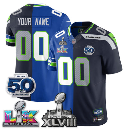 SEA SB LX Champs Split Edition Vapor Custom Jersey - Stitch-NQD