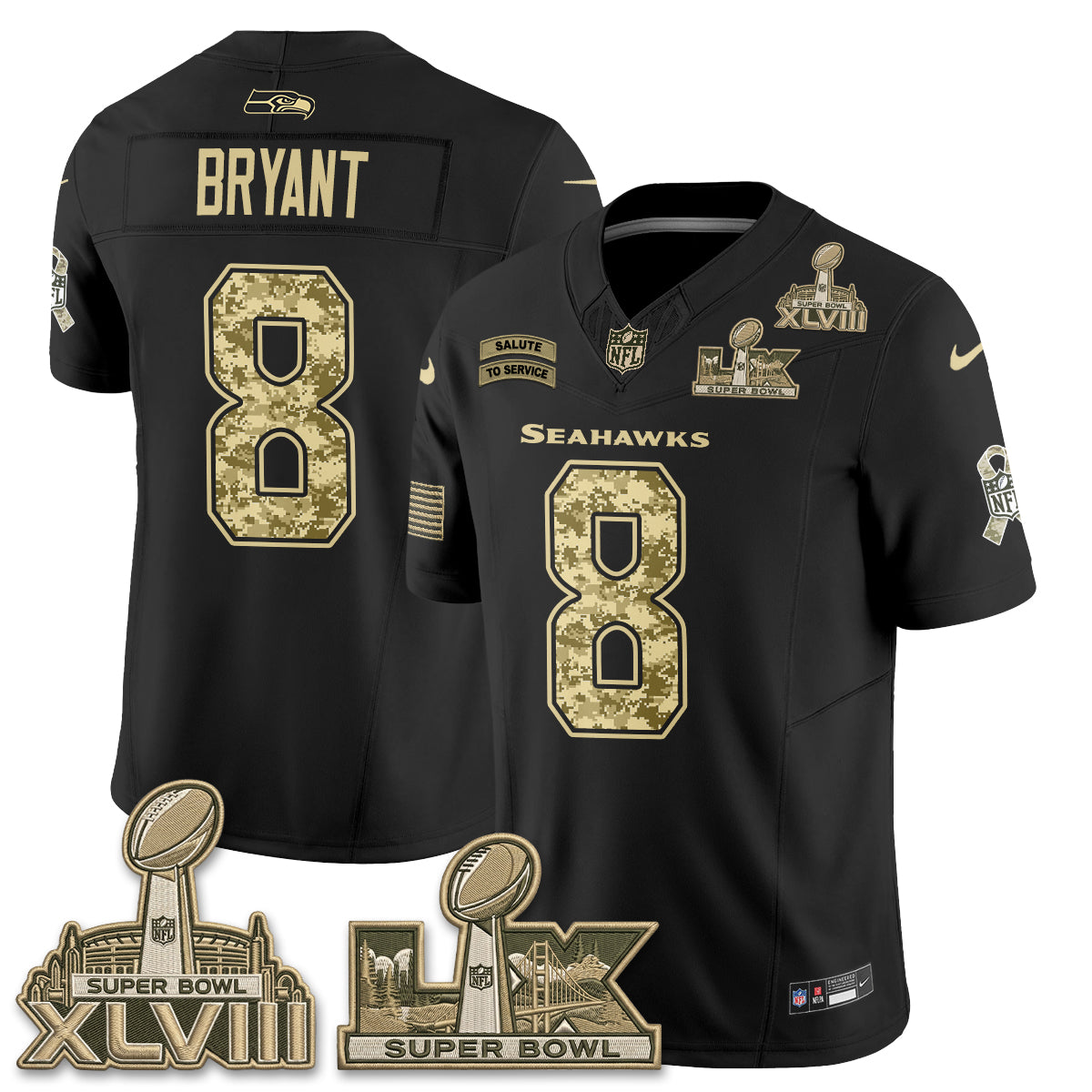 Seattle Seahawks 2026 Salute to Service V2 Vapor Jersey - Stitched