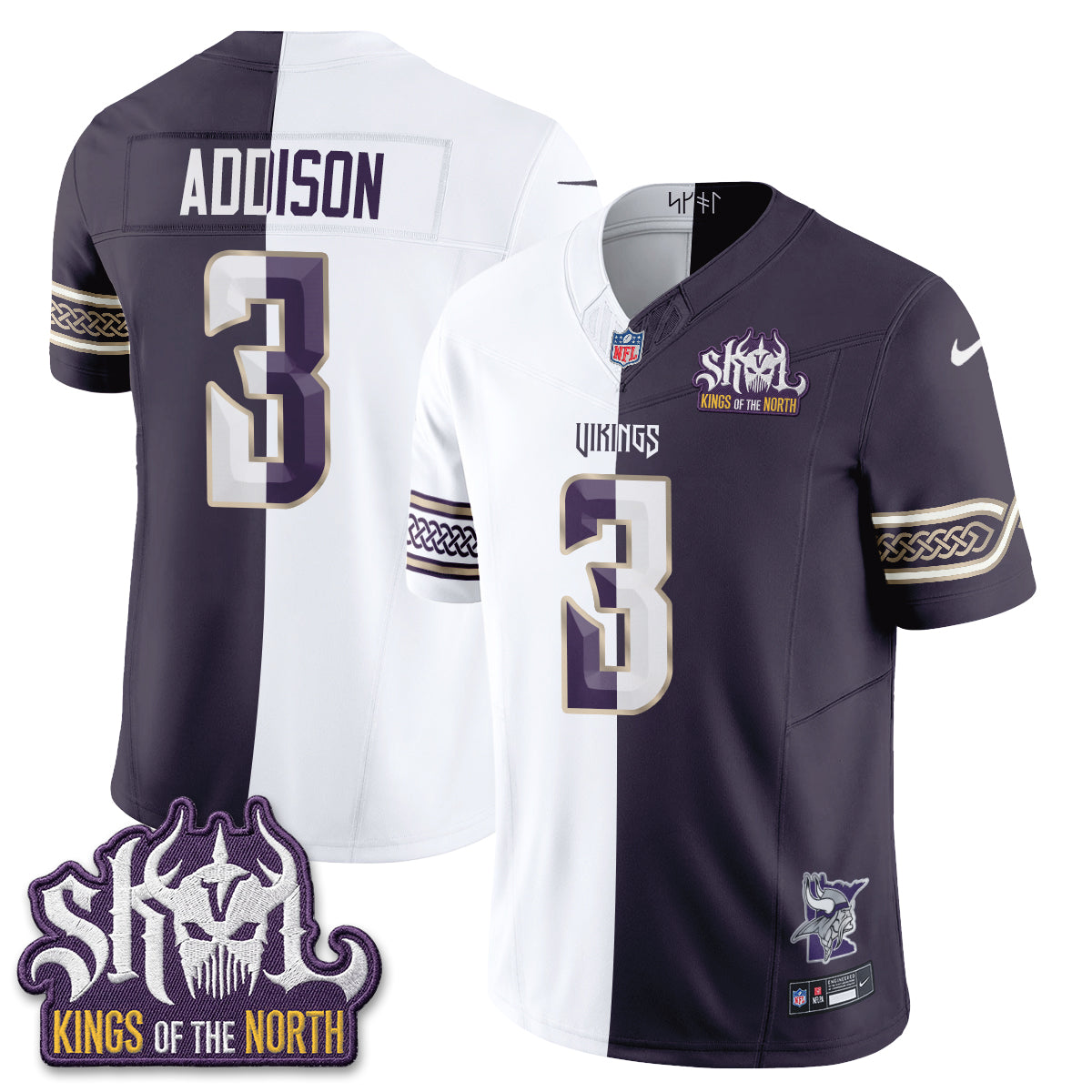 Minnesota Vikings 2026 Rivalries Split V2 Vapor Jersey - Stitched