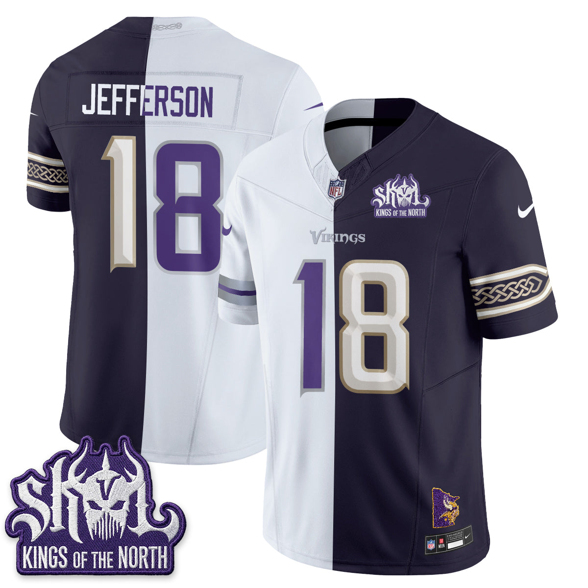 Minnesota Vikings Split Edition Vapor Jersey - Stitched